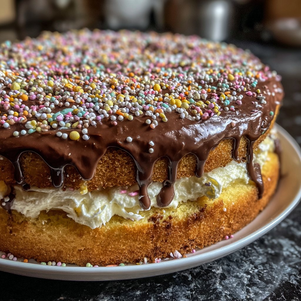 Geburtstagskuchen mit Schokorand