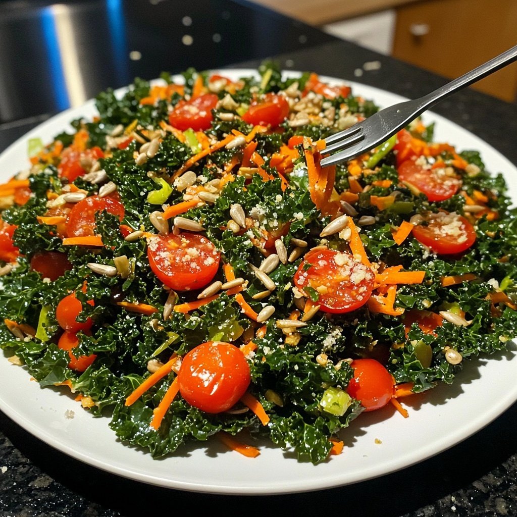 Chopped Kale Power Salad mit Zitronen-Tahini-Dressing