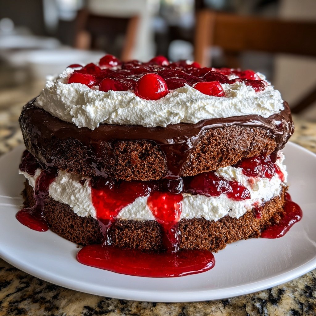 Schoko-Kirsch-Torte mit Sahne - Küchenmomente