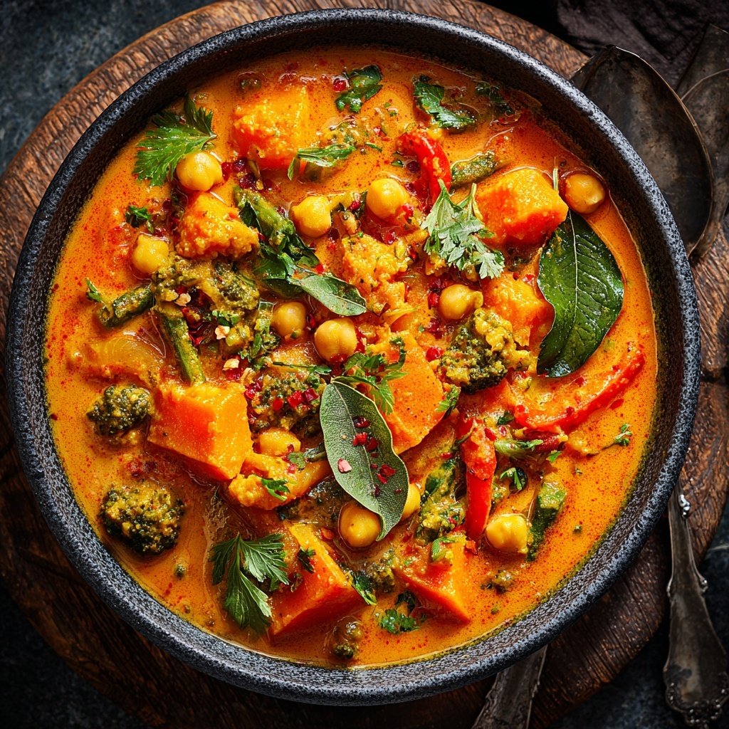 Curry mit Kürbis und Kichererbsen