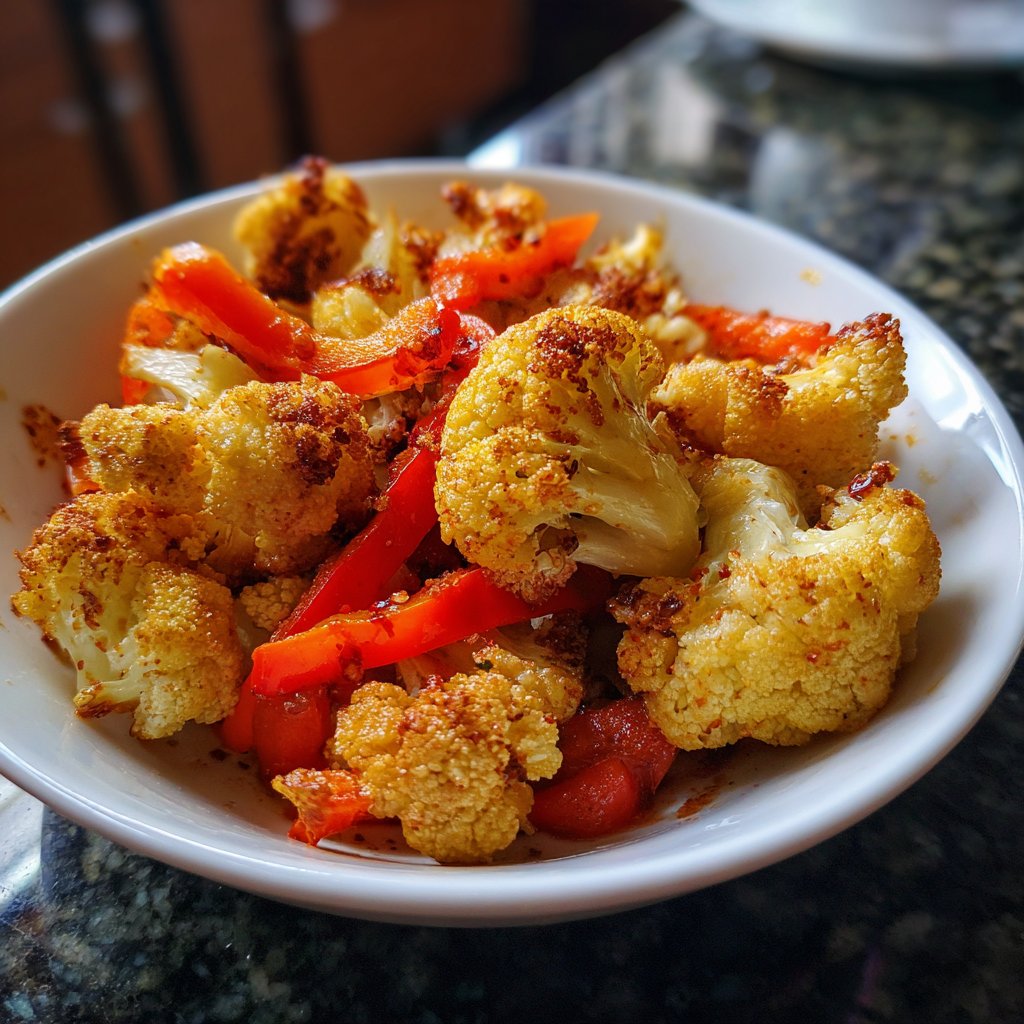 Blumenkohl mit Paprika aus dem Ofen