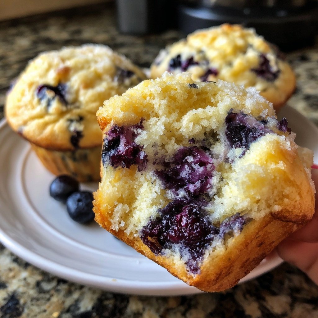 Lockere Blaubeermuffins wie vom Bäcker