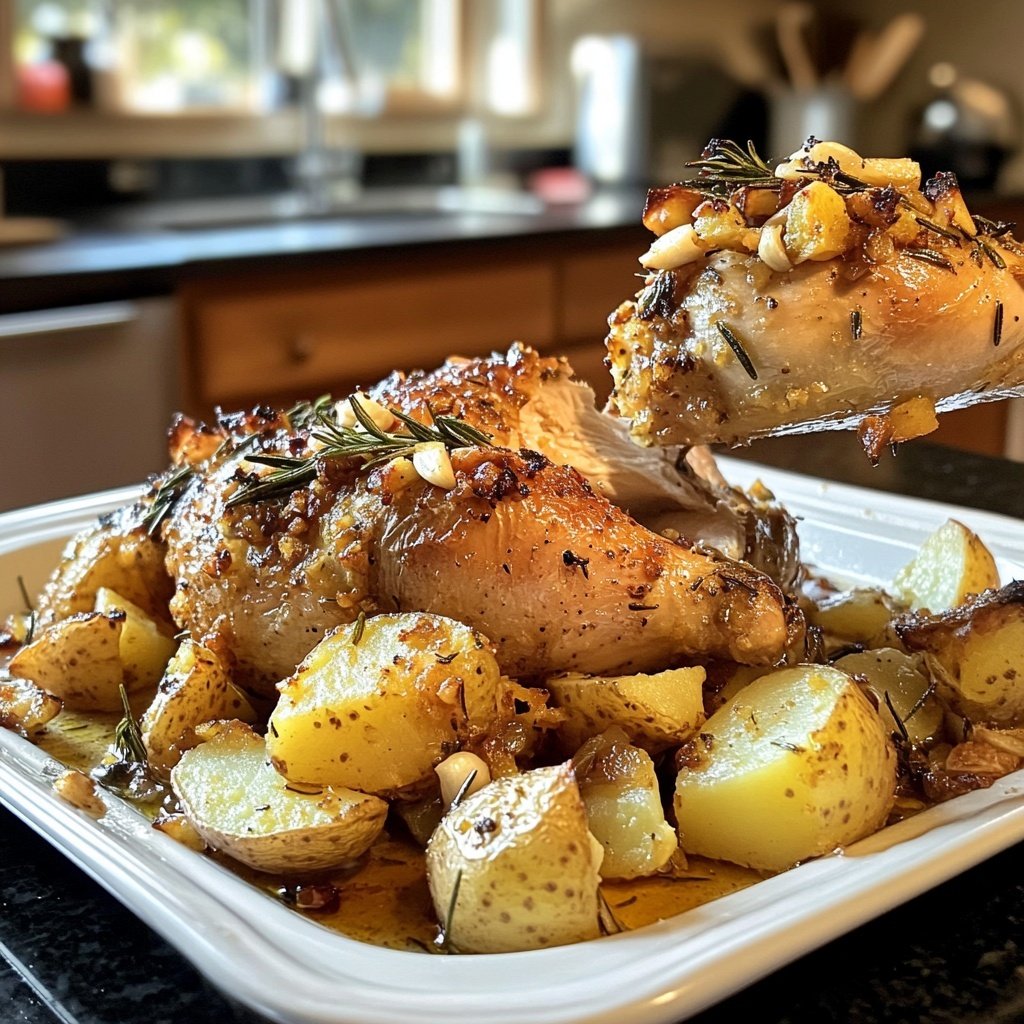 Hähnchen-Rosmarinkartoffel-Blech